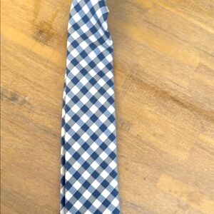 Nautica Blue and White Gingham Check Tie